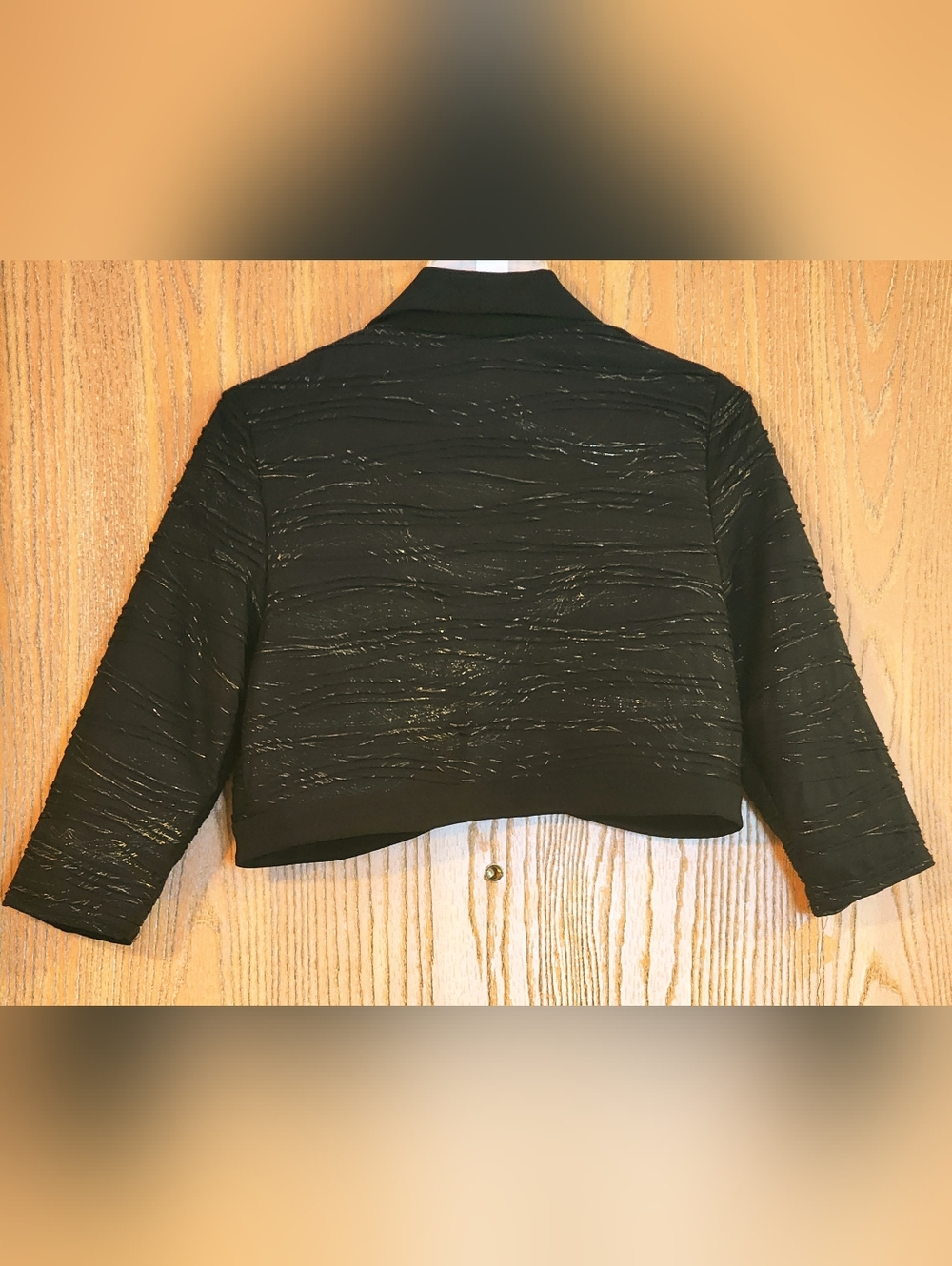 Dress Barn Bolero Cover Up Textured 3/4 Sleeve Open Front Size L - Picture 7 of 8